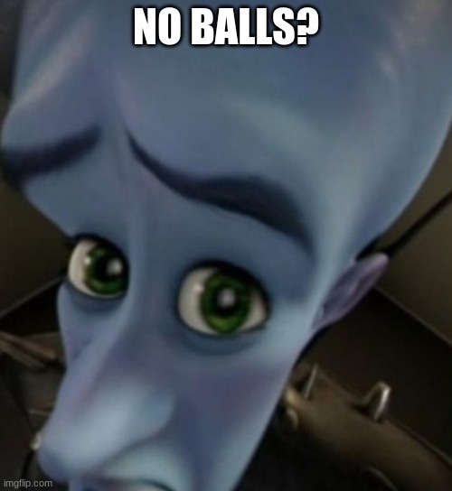 Megamind no bitches | NO BALLS? | image tagged in megamind no bitches | made w/ Imgflip meme maker