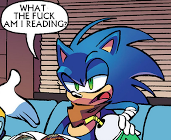 High Quality sonic wtf am i reading Blank Meme Template