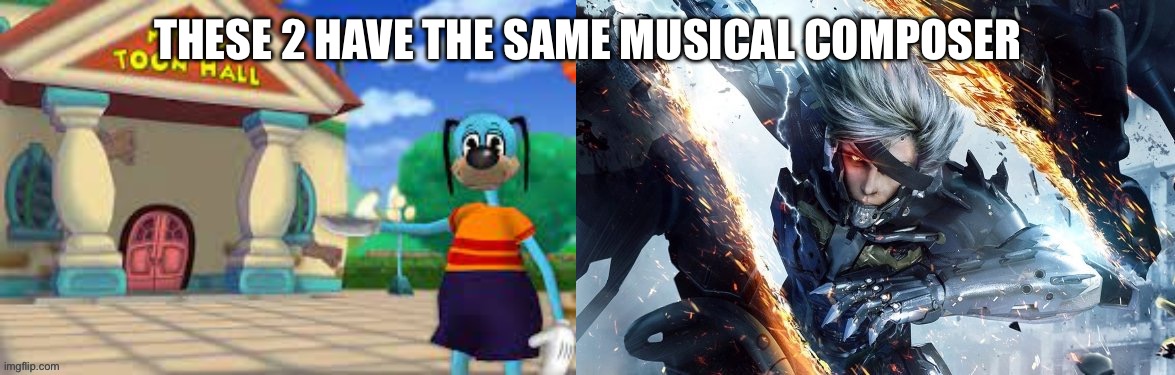 2 very similar games | THESE 2 HAVE THE SAME MUSICAL COMPOSER | image tagged in toontown,metal gear rising,music | made w/ Imgflip meme maker