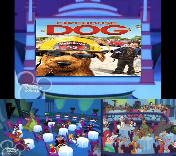 house of mouse guest watching firehouse dog | image tagged in house of mouse guest watching blank meme | made w/ Imgflip meme maker