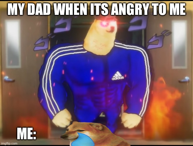 Dad OH NO ITS ANGRY | MY DAD WHEN ITS ANGRY TO ME; ME: | image tagged in funny | made w/ Imgflip meme maker