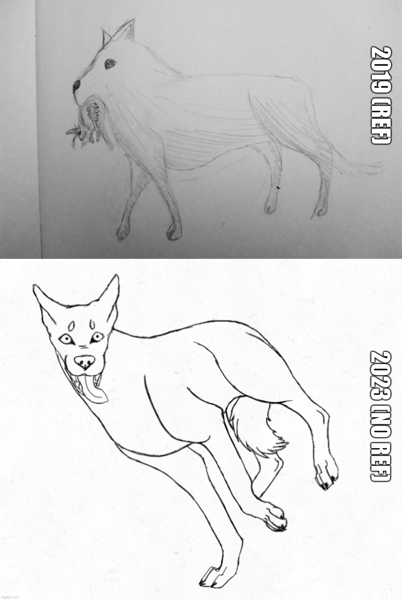 What 3 or 4 years of practice can do (ref = reference) | 2019 (REF); 2023 (NO REF) | made w/ Imgflip meme maker