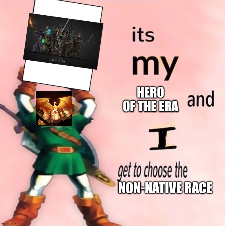 It's my ... and I get to choose the ... | HERO OF THE ERA; NON-NATIVE RACE | image tagged in it's my and i get to choose the | made w/ Imgflip meme maker