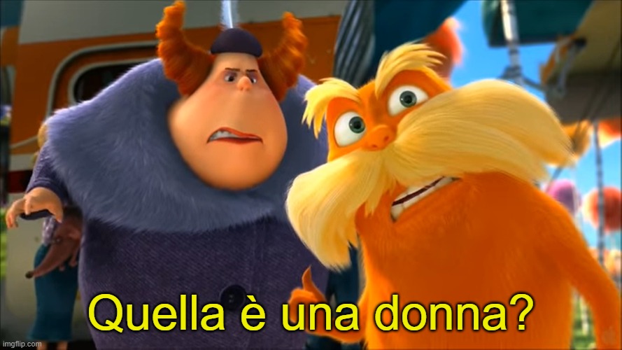 Lorax That's A Woman | Quella è una donna? | image tagged in lorax that's a woman | made w/ Imgflip meme maker