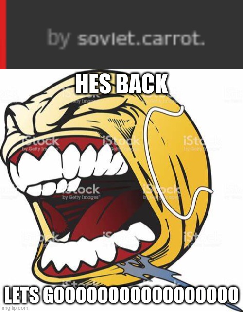 LETS GOOOOOOOOO | HES BACK; LETS GOOOOOOOOOOOOOOOOO | image tagged in let's go ball | made w/ Imgflip meme maker