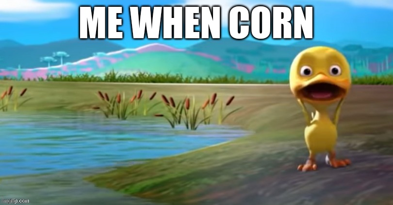 what the hell did i make | ME WHEN CORN | image tagged in duck flabbergasted | made w/ Imgflip meme maker