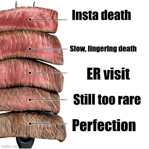 well done steak meme
