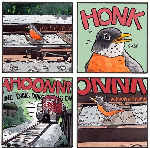 WATCH OUT BIRD | image tagged in birds,bird,train,trains,comics,comics/cartoons | made w/ Imgflip meme maker