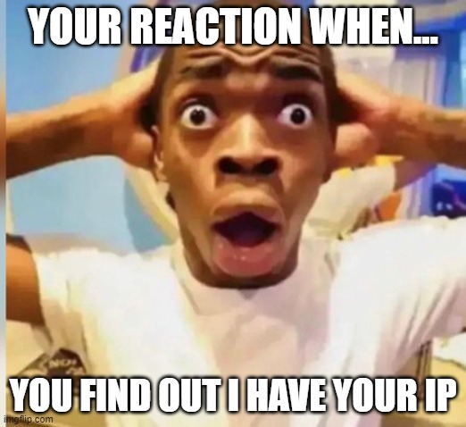 YOUR REACTION WHEN... YOU FIND OUT I HAVE YOUR IP | made w/ Imgflip meme maker