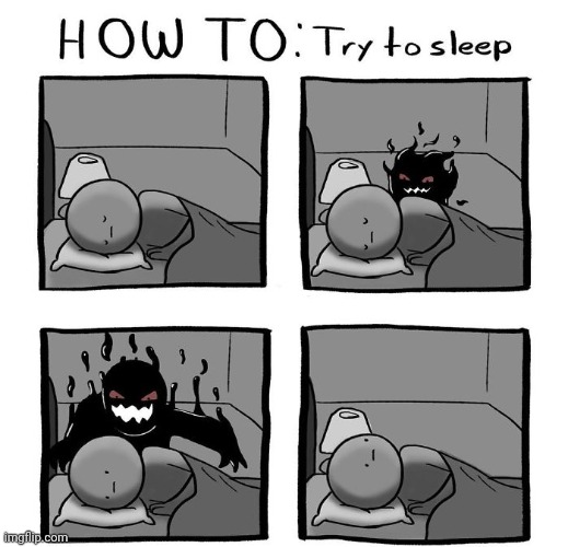Monster disturbing the sleep | image tagged in monster,sleeping,sleepy,sleep,comics,comics/cartoons | made w/ Imgflip meme maker