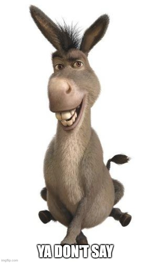 Donkey from Shrek | YA DON'T SAY | image tagged in donkey from shrek | made w/ Imgflip meme maker