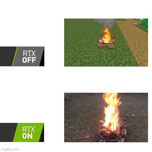 Campfire Minecraft | image tagged in rtx,minecraft,campfire,memes,camp,fire | made w/ Imgflip meme maker