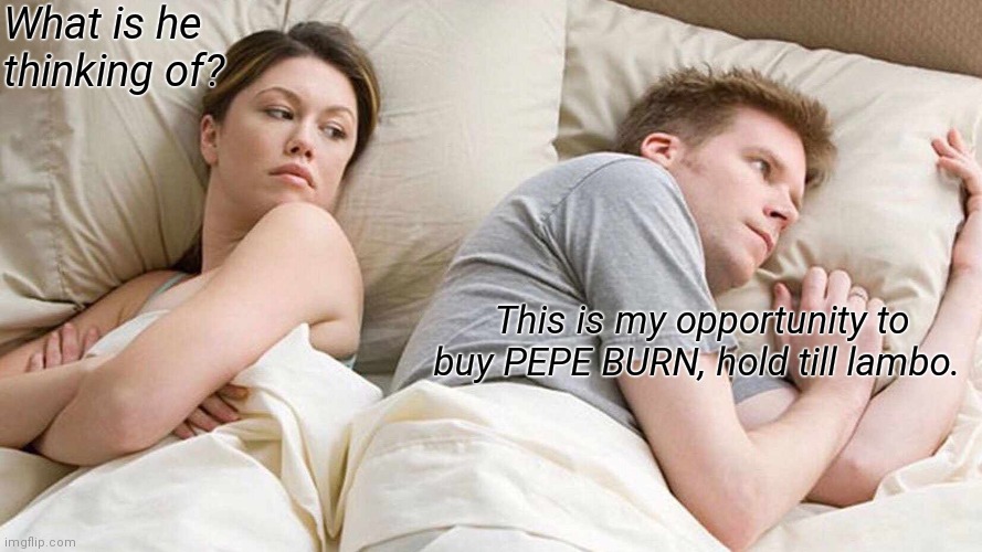 I Bet He's Thinking About Other Women Meme | What is he thinking of? This is my opportunity to buy PEPE BURN, hold till lambo. | image tagged in memes,i bet he's thinking about other women | made w/ Imgflip meme maker