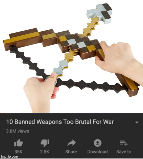 Minecraft weapon | image tagged in top 10 weapons banned from war,minecraft,weapons,weapon,memes,meme | made w/ Imgflip meme maker