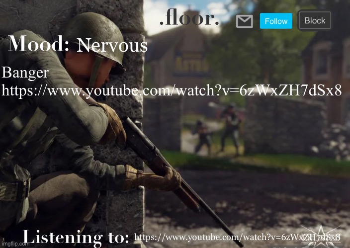.floor. Announcement template fixed | Nervous; Banger https://www.youtube.com/watch?v=6zWxZH7dSx8; https://www.youtube.com/watch?v=6zWxZH7dSx8 | image tagged in floor announcement template fixed | made w/ Imgflip meme maker
