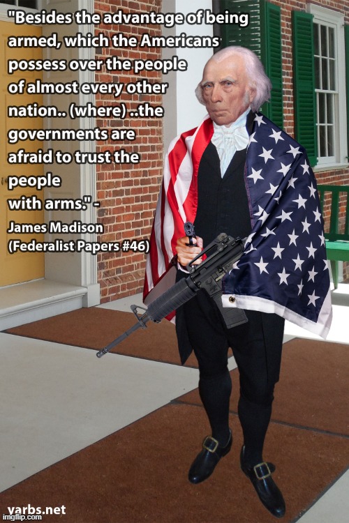 James Madison with AR-15 | image tagged in james madison with ar-15 | made w/ Imgflip meme maker