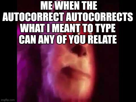 Sully Groan | ME WHEN THE AUTOCORRECT AUTOCORRECTS WHAT I MEANT TO TYPE CAN ANY OF YOU RELATE | image tagged in sully groan | made w/ Imgflip meme maker