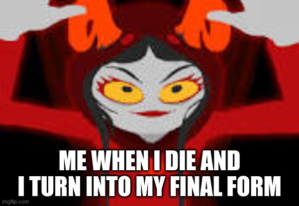 ME WHEN I DIE AND I TURN INTO MY FINAL FORM | image tagged in homestuck | made w/ Imgflip meme maker