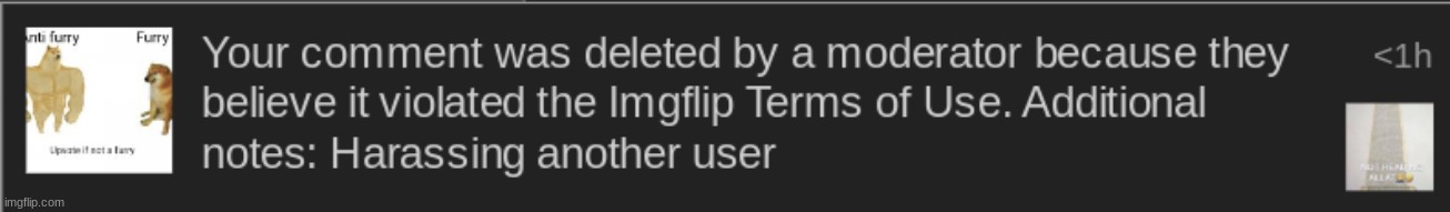 i got comment banned lmao | made w/ Imgflip meme maker