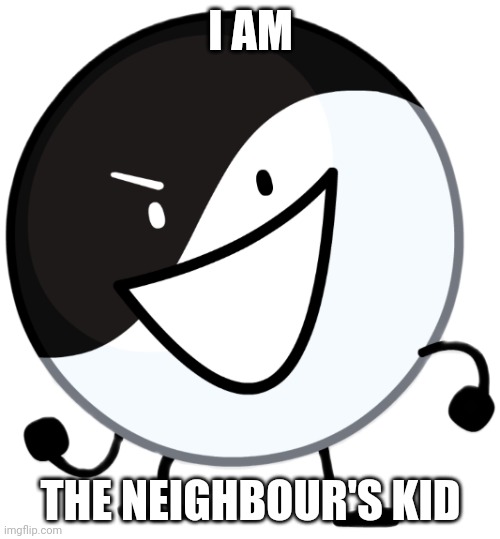 Yin yang | I AM THE NEIGHBOUR'S KID | image tagged in yin yang | made w/ Imgflip meme maker