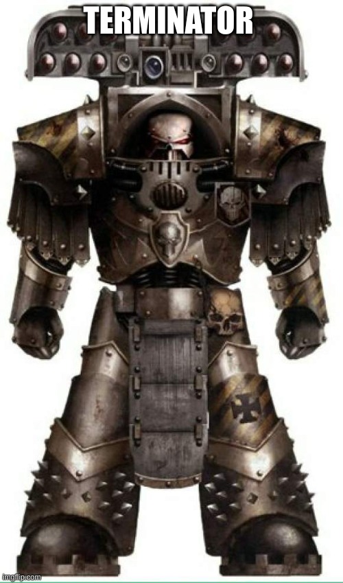 best armor ever | TERMINATOR | image tagged in warhammer40k | made w/ Imgflip meme maker