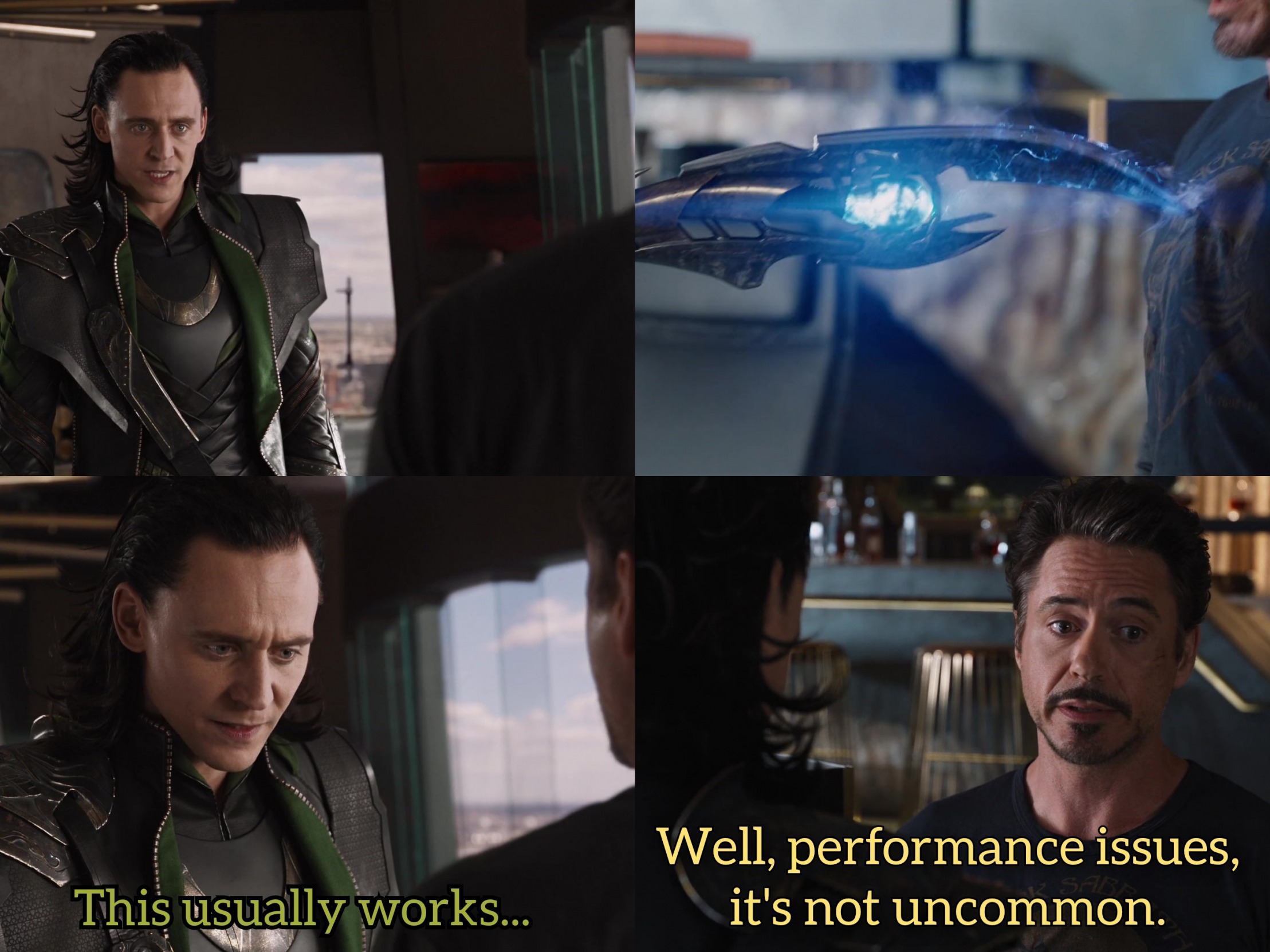 Loki vs Tony Avengers Blank Meme Template