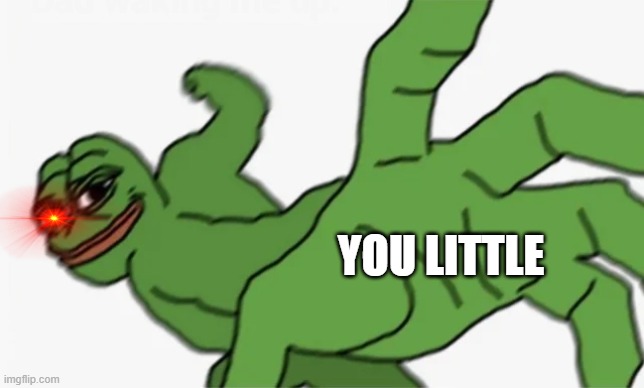pepe punch | YOU LITTLE | image tagged in pepe punch | made w/ Imgflip meme maker