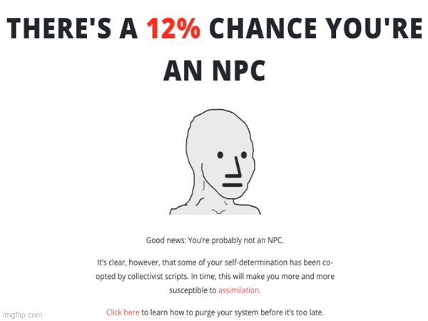 yes | image tagged in im not an npc | made w/ Imgflip meme maker