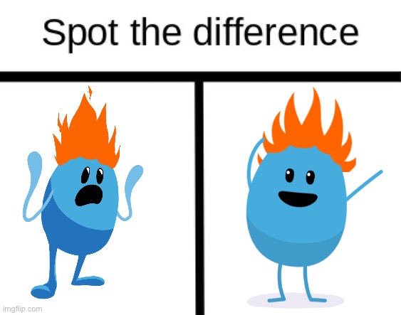 I had to upload the transparent models since imgflip only allows the ones from comic studio | image tagged in spot the difference | made w/ Imgflip meme maker