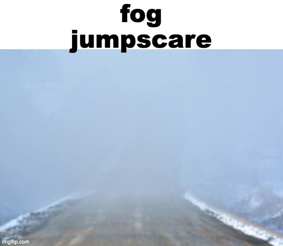 Into the fog | fog jumpscare | image tagged in into the fog | made w/ Imgflip meme maker