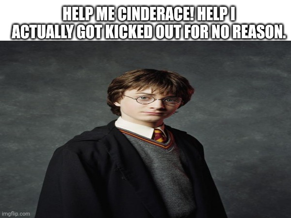 Nooo! | HELP ME CINDERACE! HELP I ACTUALLY GOT KICKED OUT FOR NO REASON. | image tagged in hide the pain harold,i cant,oh no | made w/ Imgflip meme maker