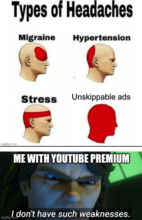 You mere mortals wouldn't understand | ME WITH YOUTUBE PREMIUM | image tagged in i dont have such weaknesses | made w/ Imgflip meme maker