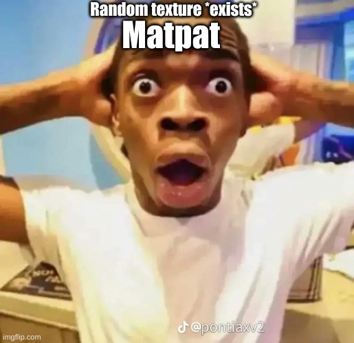 Shocked black guy | Random texture *exists*; Matpat | image tagged in shocked black guy | made w/ Imgflip meme maker