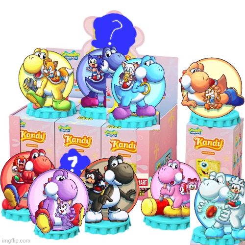 New Pop Mart Yoshi's Island × baby Sonic the Hedgehog Kandy Soda Edition by Music-Yoshi-Z (Fiddle Yoshi-Z) 2 | image tagged in pop mart,kandy soda edition,yoshi's island,baby sonic the hedgehog,fiddle yoshi-z | made w/ Imgflip meme maker