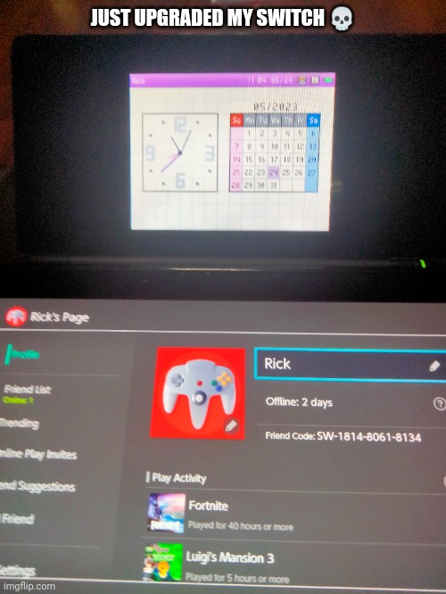Hey mods do not tag this "Golpeando el lío de Víctor" and change the title to "no problem" | JUST UPGRADED MY SWITCH 💀 | made w/ Imgflip meme maker