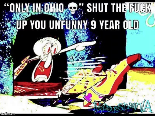 "only in ohio" shut the fuck up you unfunny 9 year old | image tagged in only in ohio shut the fuck up you unfunny 9 year old | made w/ Imgflip meme maker