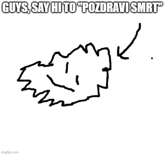 say hi, guys! (BTW, his name is Slovakian) | GUYS, SAY HI TO "POZDRAVI SMRT" | made w/ Imgflip meme maker