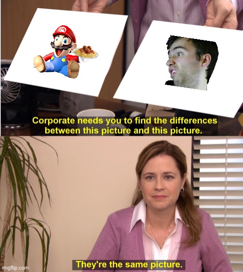SMG4 Mario and Stevie T act the same | image tagged in memes,they're the same picture,stevie t,smg4 mario,smg4,nintendo | made w/ Imgflip meme maker