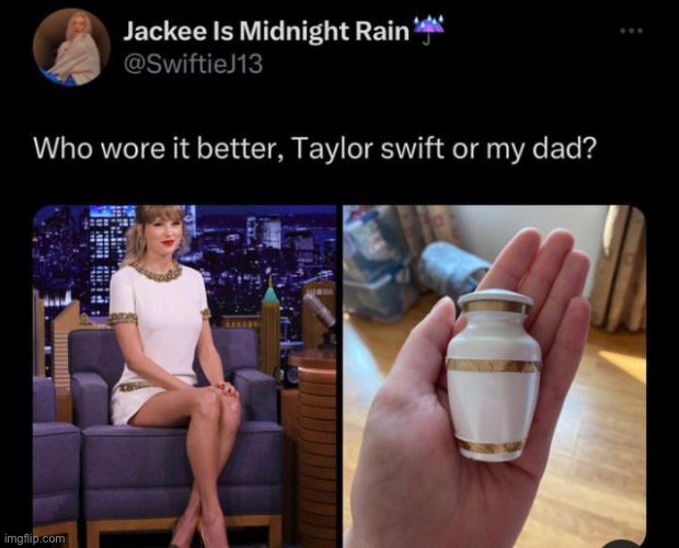 Taylor Swift is so overrated in everything. The dad wore it better | made w/ Imgflip meme maker