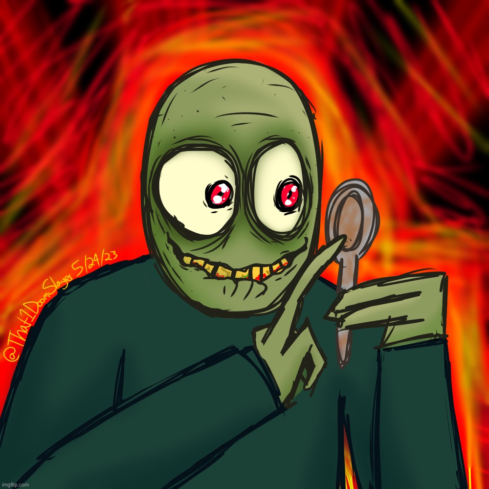 He likes to touch rusty spoons | image tagged in drawings,salad fingers | made w/ Imgflip meme maker