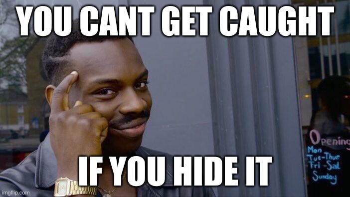 Roll Safe Think About It | YOU CANT GET CAUGHT; IF YOU HIDE IT | image tagged in memes,roll safe think about it | made w/ Imgflip meme maker