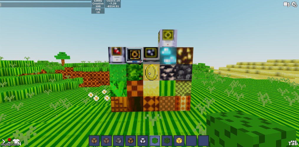 First snapshot of my bloxd.io sonic mod! :D - Imgflip