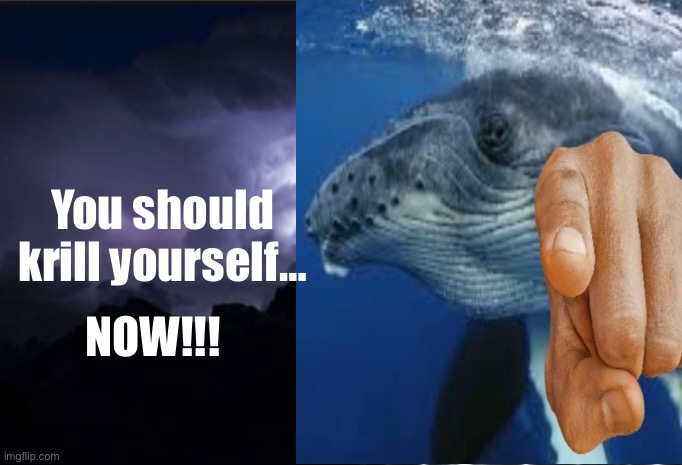 k wodr krill | You should krill yourself…; NOW!!! | made w/ Imgflip meme maker