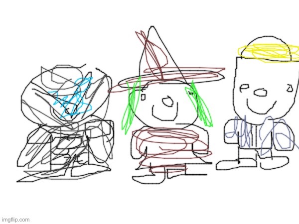 collector, inky, and eggy if they were drawn by a toddler | made w/ Imgflip meme maker