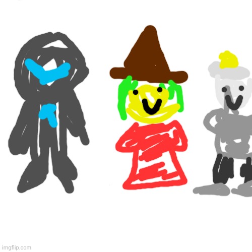 Collector, Inkmatas, and Eggyhead if it were drawn by a toddler | made w/ Imgflip meme maker