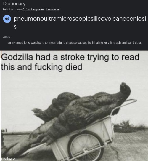 image tagged in godzilla,godzilla had a stroke trying to read this and fricking died,stroke | made w/ Imgflip meme maker