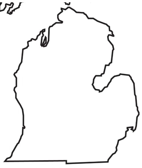 Michigan Lower Peninsula outline Blank Meme Template