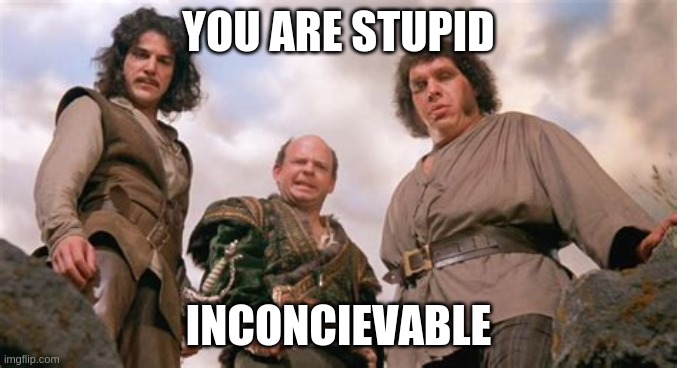 YOU ARE STUPID INCONCIEVABLE | made w/ Imgflip meme maker