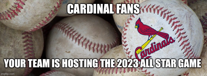 St Louis Cardinals | CARDINAL FANS; YOUR TEAM IS HOSTING THE 2023 ALL STAR GAME | image tagged in st louis cardinals | made w/ Imgflip meme maker