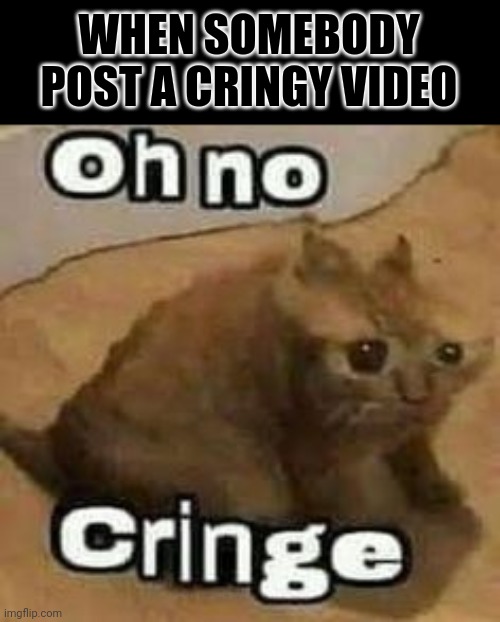 oH nO cRInGe | WHEN SOMEBODY POST A CRINGY VIDEO | image tagged in oh no cringe | made w/ Imgflip meme maker